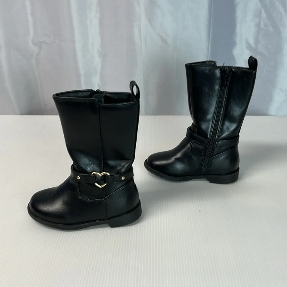 Stylish Black Leather Boots. Phlf 2242
